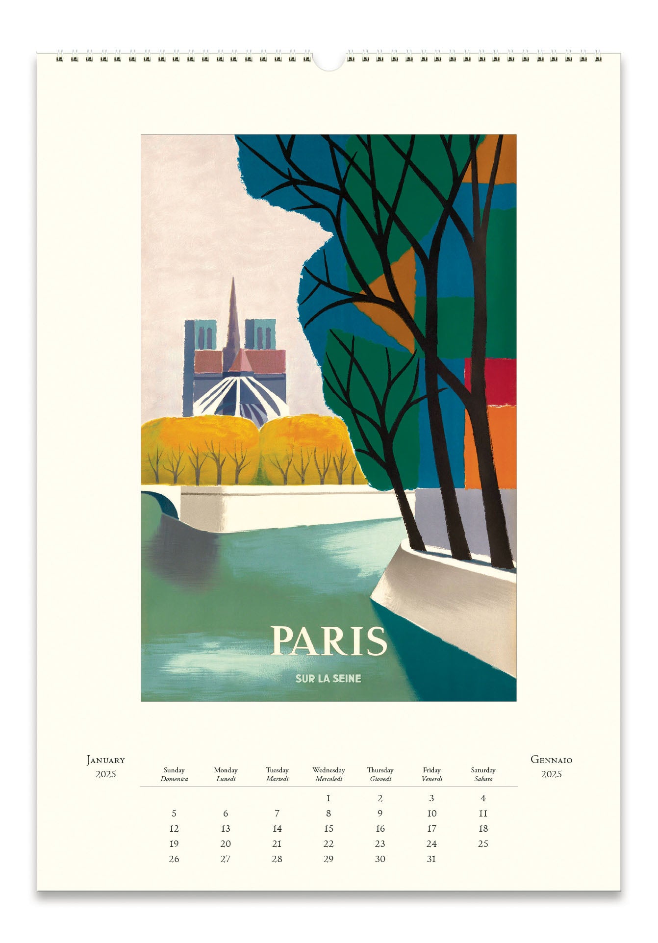 2025 Cavallini & Co. Paris Wall Calendar January image