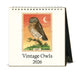 2026 Cavallini & Co. Vintage Owls Desk Calendar front cover image