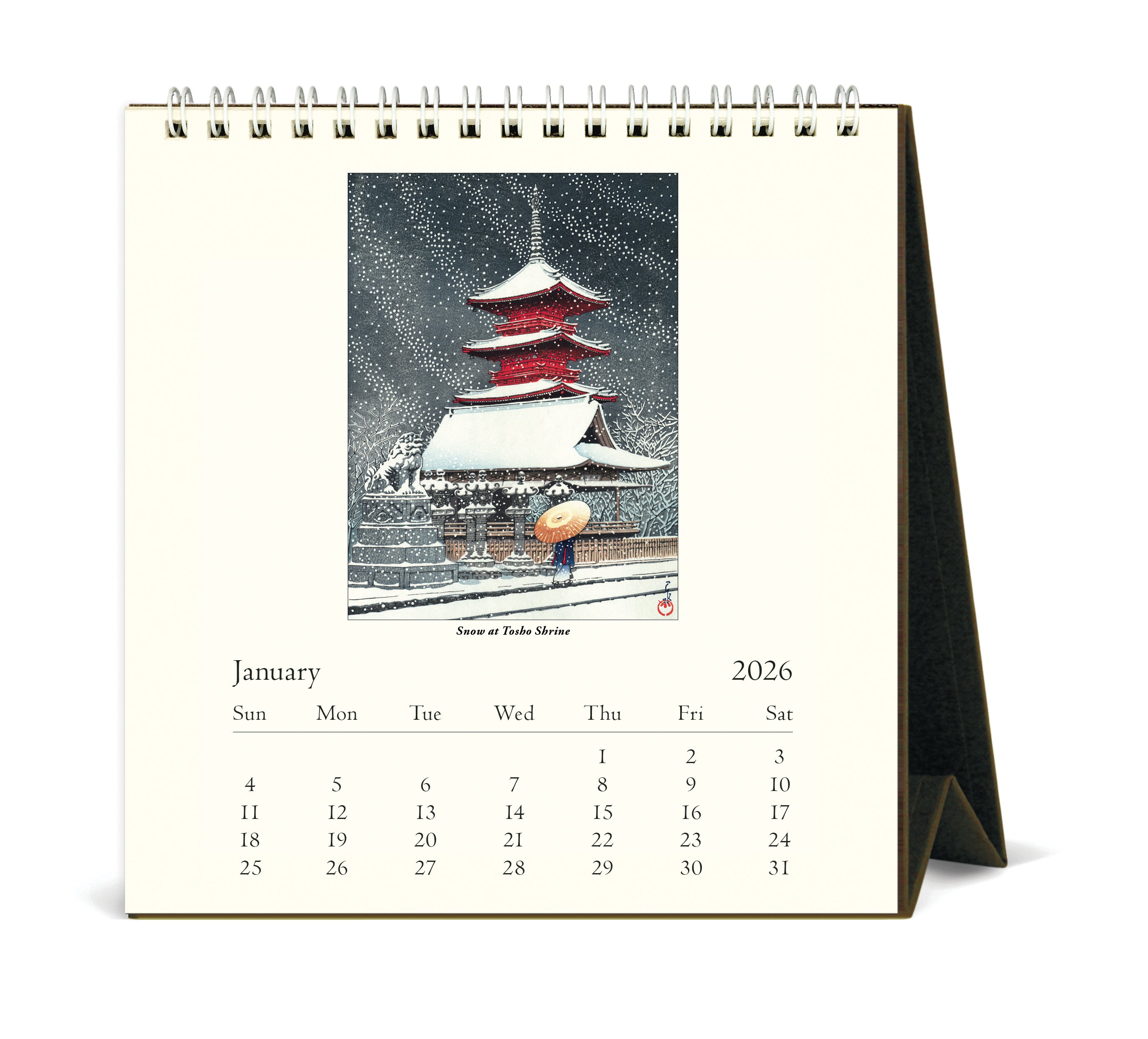 2026 Cavallini & Co. Japanese Woodblocks Desk Calendar january image