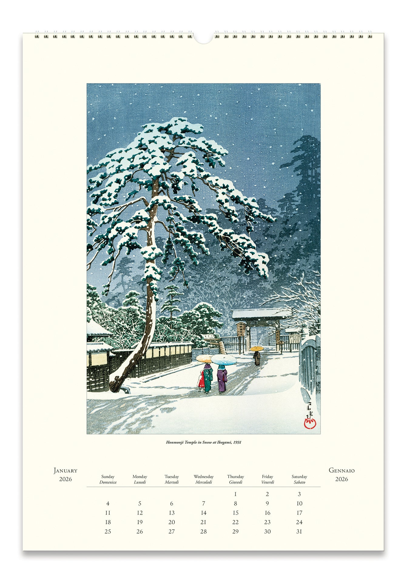 2026 Cavallini & Co. Japanese Woodblocks Wall Calendar January image