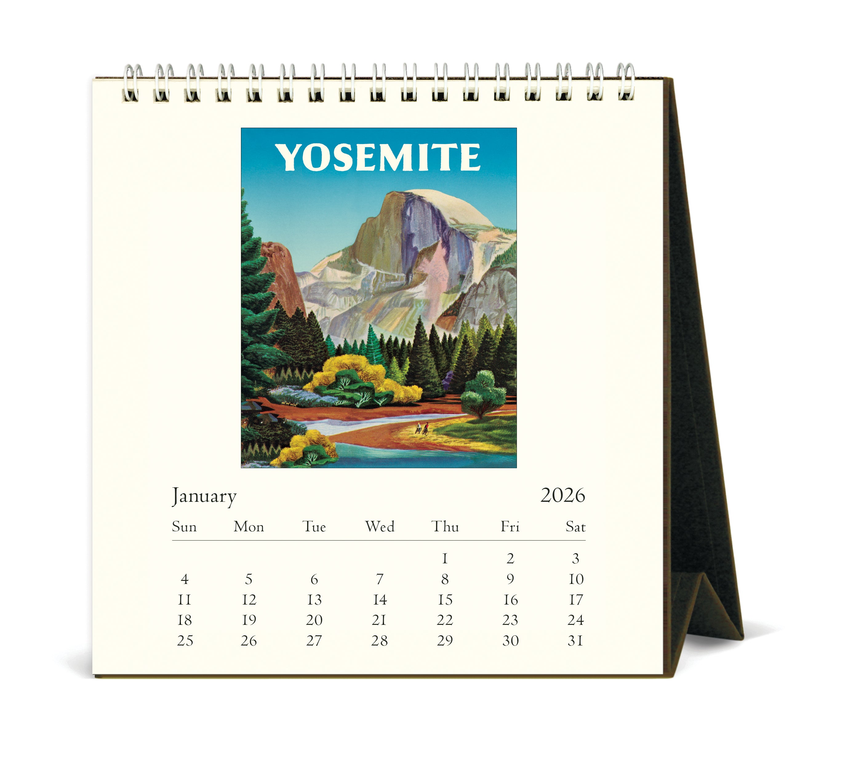 2026 Cavallini & Co. National Parks Desk Calendar January 2026 page shown