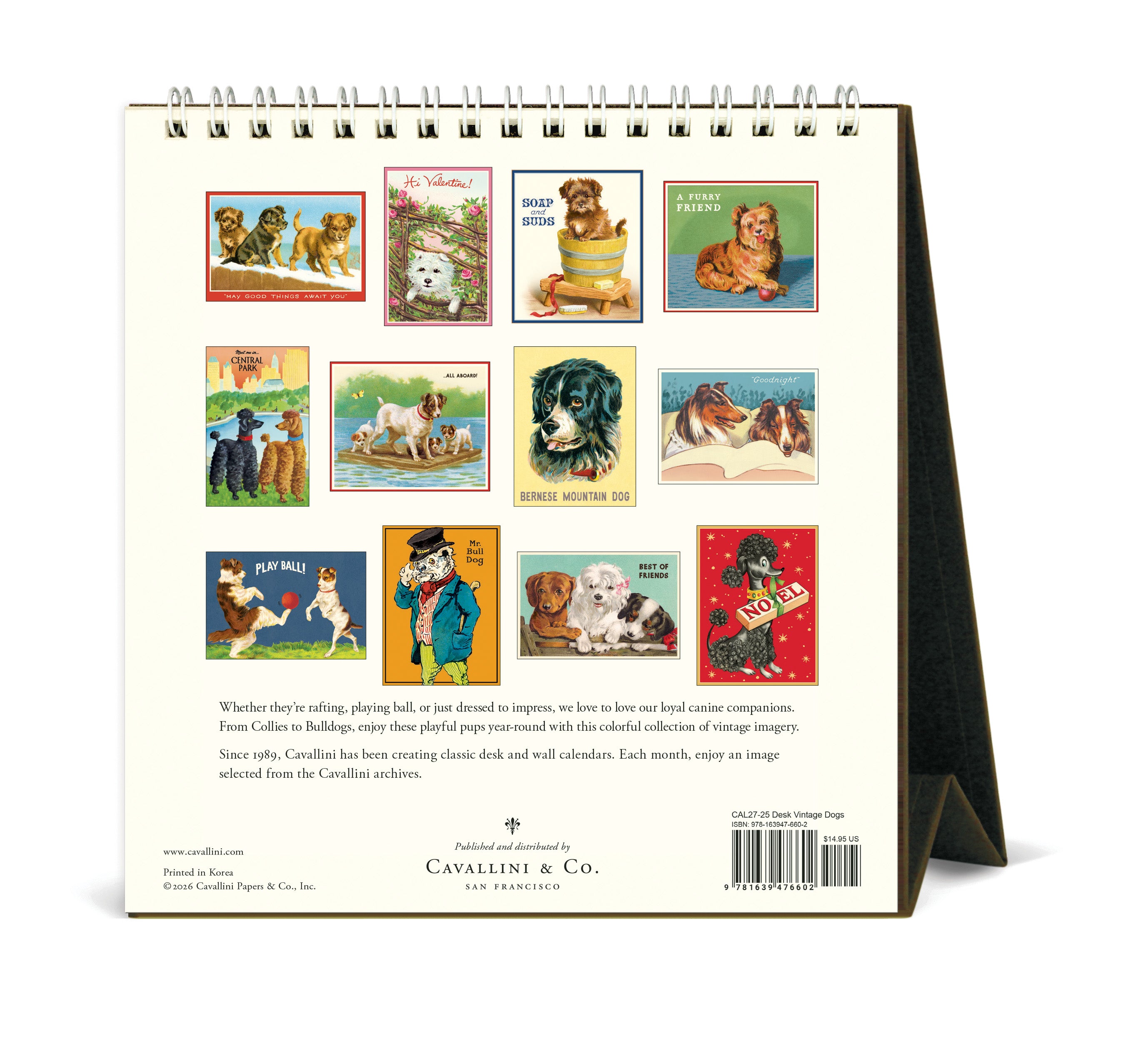 2027 Cavallini & Co. Vintage Dogs Desk Calendar