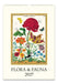 Flora & Fauna 2027 calendar front cover with illustrations of flowers and birds on a white background