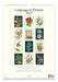 Calendar back cover with 'Language of Flowers 2027' and illustrations of flowers on a white background.