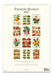 Calendar back cover with illustrations of fruits and vegetables on a white background