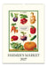 A wall calendar cover titled 'FARMER'S MARKET 2027' featuring a vintage-style botanical illustration of various vegetables on an off-white background.