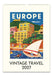 2027 Cavallini & Co. Vintage Travel Wall Calendar front cover featuring a colorful illustration of Europe with the word 'EUROPE' at the top and 'VINTAGE TRAVEL 2027' at the bottom.