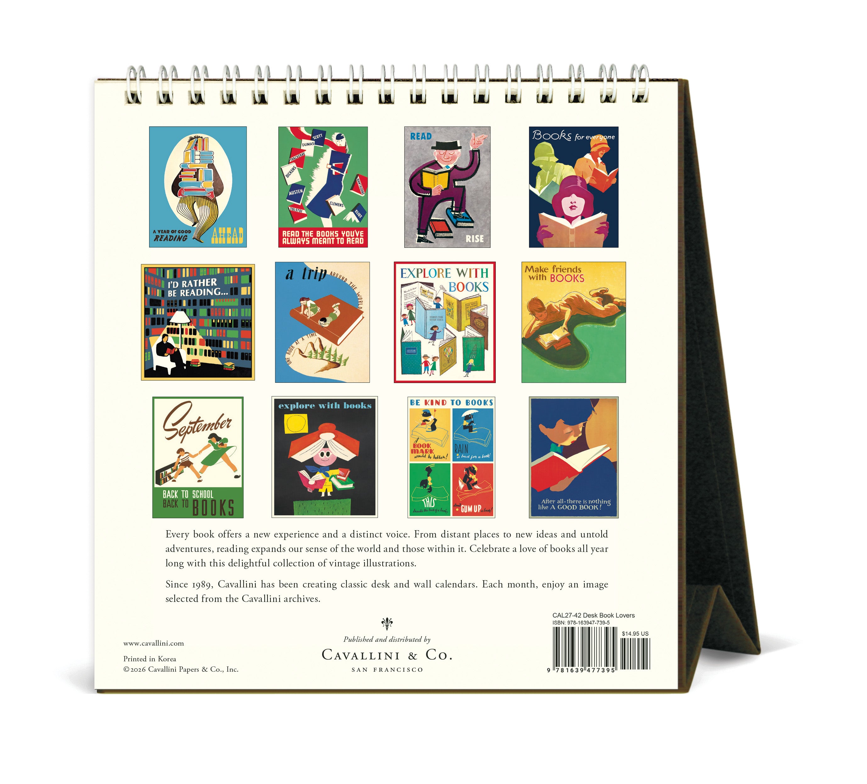 2027 Cavallini & Co. Book Lovers Desk Calendar- NEW for 2027