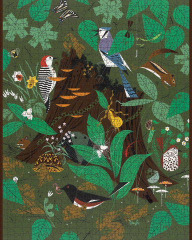 Charley Harper: Woodland Wonders 1000-piece Jigsaw Puzzle finished puzzle image