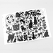 Two sheets of black cat illustrations on a white background