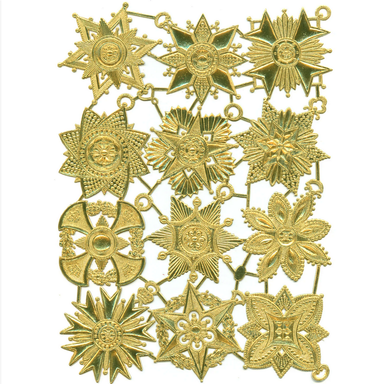 Dresden Ornaments- Sheet of 12- Gold