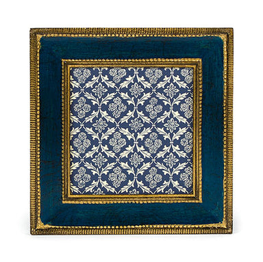 image of Cavallini & Co. 3 by 3 Inch Classico Blue Florentine Frame