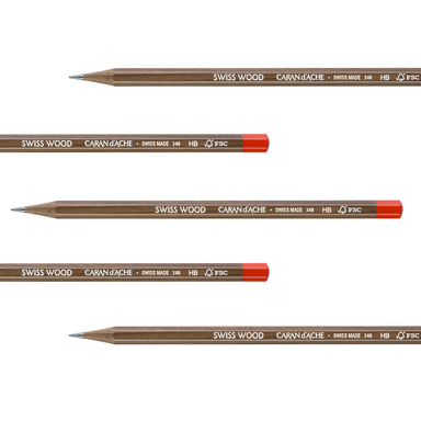 Caran d'Ache Swiss Wood HB Graphite Pencils- 5 shown