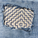 Sashiko Patch Class sample with decorative patch in blue jeans
