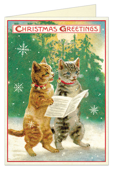 Cavallini & Co. Singing Christmas Cats Blank Single Holiday Card