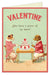 Cavallini & Co. Valentine Dogs and Cake Greeting Card- Single Card, Blank Inside