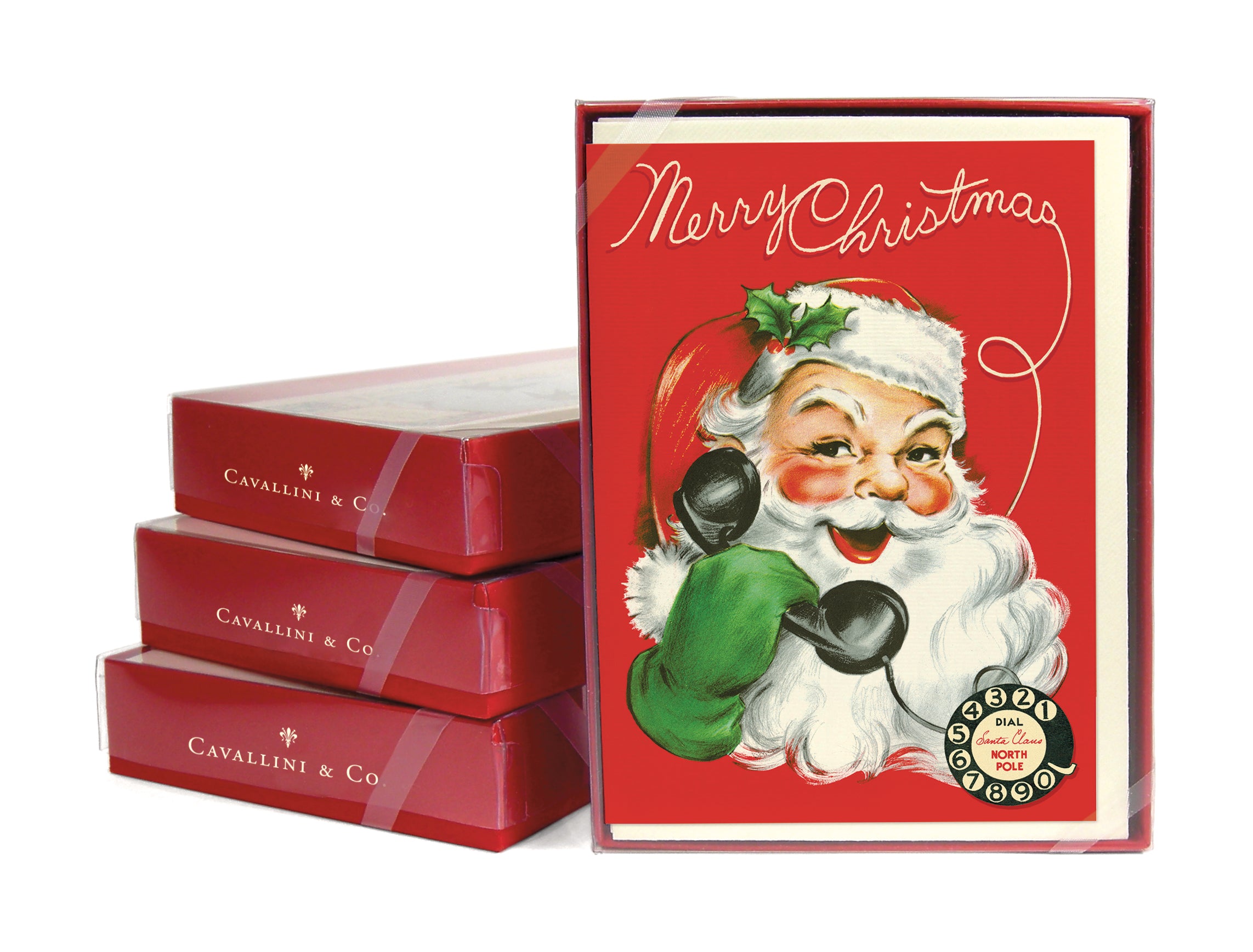 Cavallini & Co. Telephone Santa Holiday Boxed Notecards