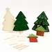 Alpine Village class samples- 2 houses 3 trees with painted and unpainted parts