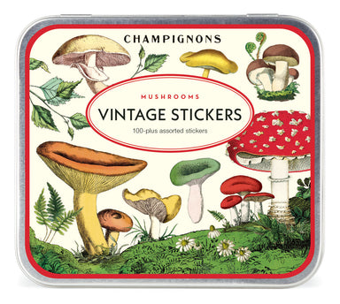 image of Cavallini & Co. Mushrooms Decorative Stickers tin box