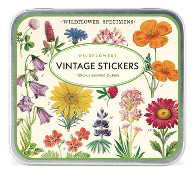 image of Cavallini & Co. Wildflowers Decorative Stickers in tin box