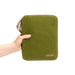 Lochby A5 Daily Folio in Lime green- Green zippered pouch held by a hand on a white background, with 'LOCHBY' branding.