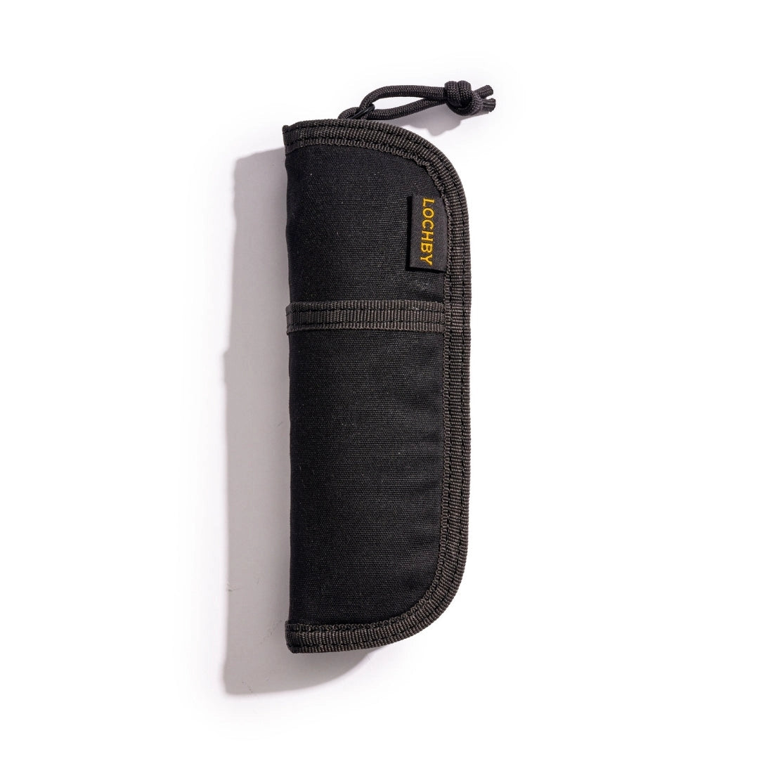 Lochby Duo Pen Pouch in black shown closed