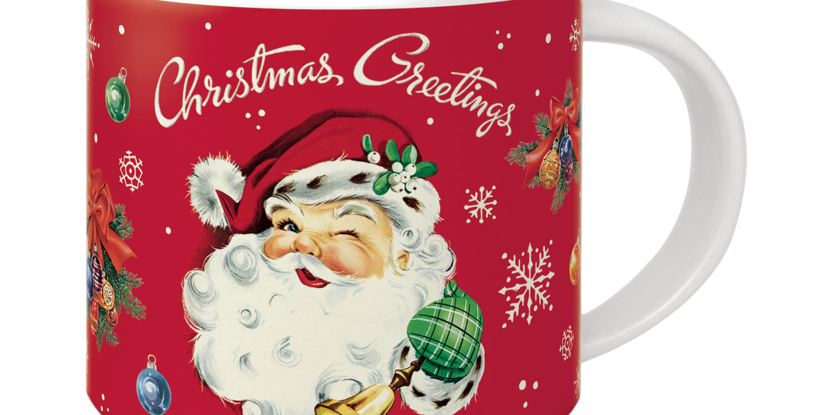 Cavallini & Co. Christmas Santa Ceramic Mug  Two Hands Paperie