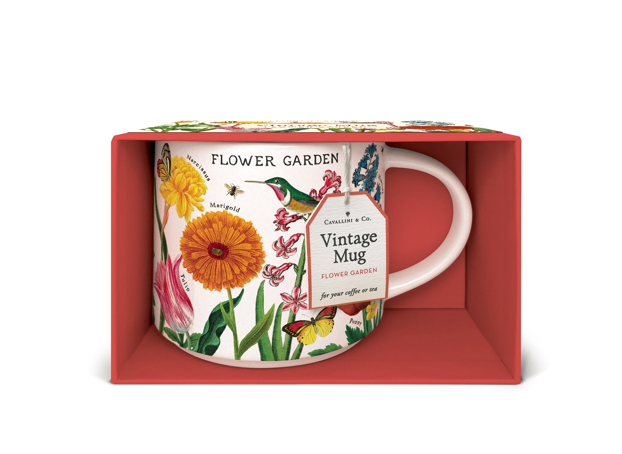Image of Cavallini & Co. Flower Garden Ceramic Mug in open box