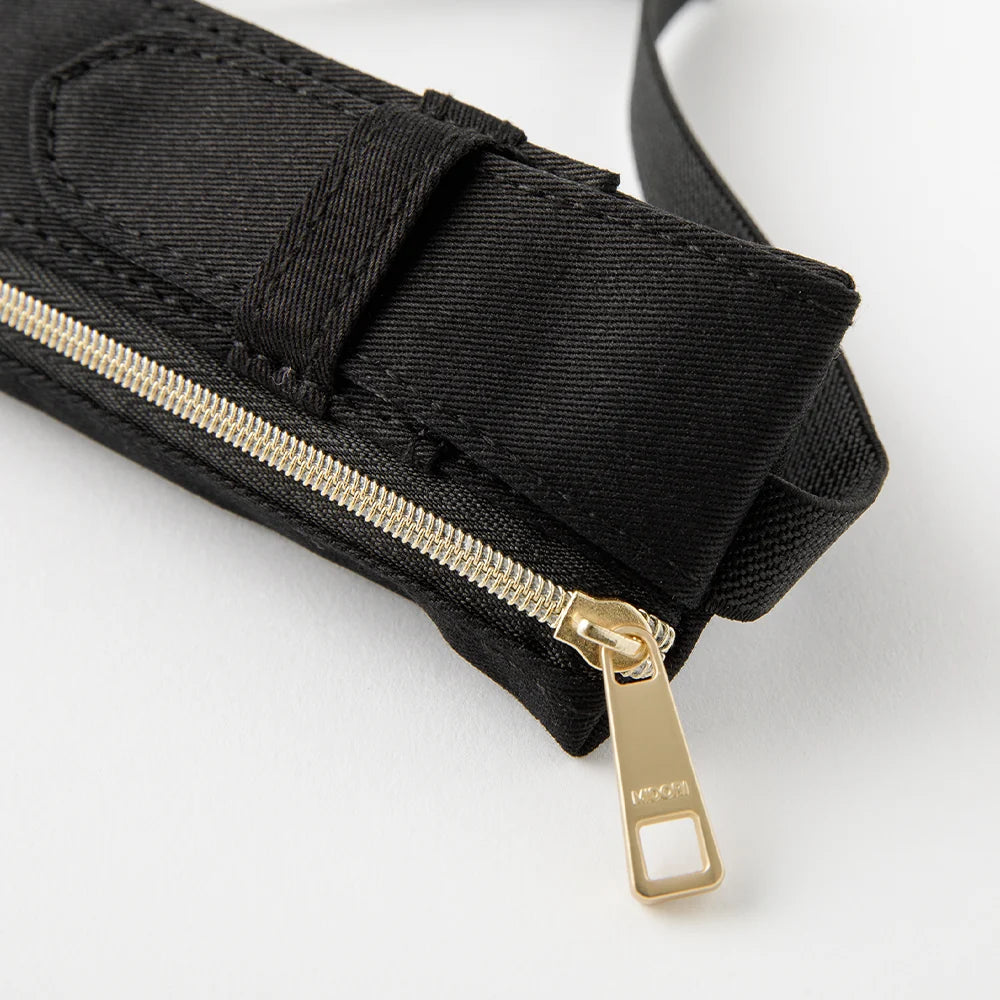 Closeup of Midori Book Band Pen Case in Black