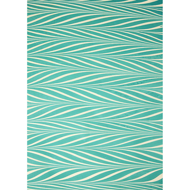 Handmade Indian Cotton Paper- Marbled Candy Stripes in turquoise - full sheet