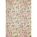 Handmade Indian Cotton Paper- Block Printed Marigold floral pattern with pink flowers and gold vines- full sheet