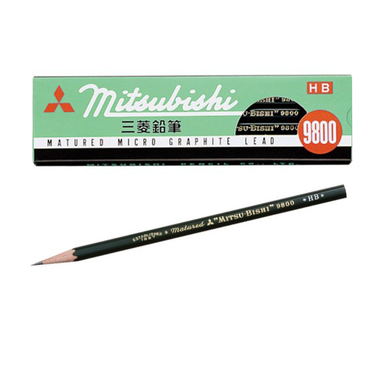 Mitsubishi 9800 HB Micro Graphite Pencils- box of 12 and single