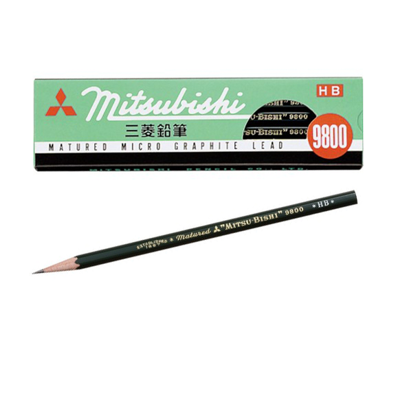 Mitsubishi 9800 HB Micro Graphite Pencils- box of 12 and single