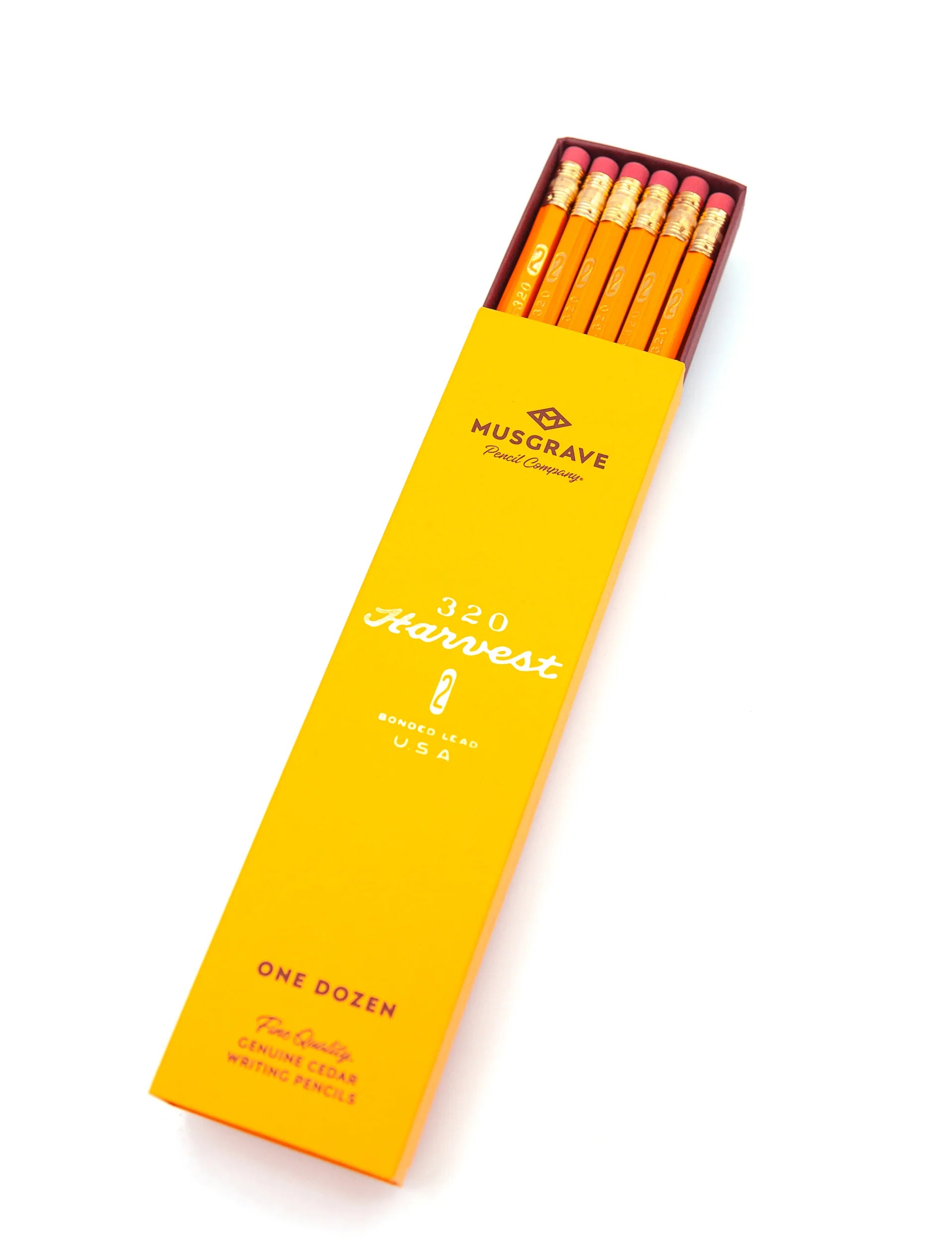 Musgrave Harvest 320 Number 2 Pencils open box of 12 pencils