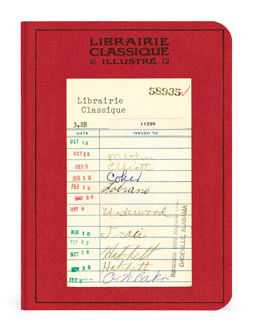 image of Cavallini & Co. Library Books Mini Notebook- library card cover