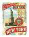 Vintage-style New York City mini notebook with landmarks and map