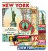 Cavallini & Co. New York City Mini Notebook Set- Three mini notebooks with New York-themed designs featuring the Statue of Liberty and cityscapes.
