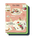 Cavallini & Co. Tea Time Mini Notebook Set- Set of three mini notebooks with tea-themed design on a pink background
