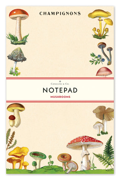 image of Cavallini & Co. Mushrooms Notepad in package