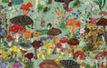 Nathalie Lété Sticker Book- example pages- Colorful pattern of mushrooms and flowers on a green background