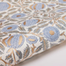 Handmade Indian Cotton Paper- Block Printed Marigold floral pattern with blue flowers and gold vines- detail