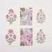 Boxed notecard set Lilac and green floral and marbled pattern-6 cards shown 