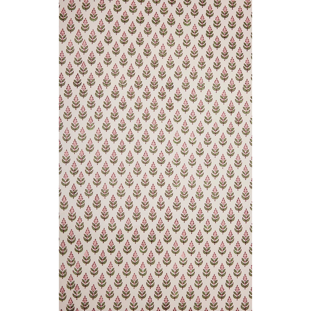 paper with repeating pink and green floral pattern on a white background- full sheet