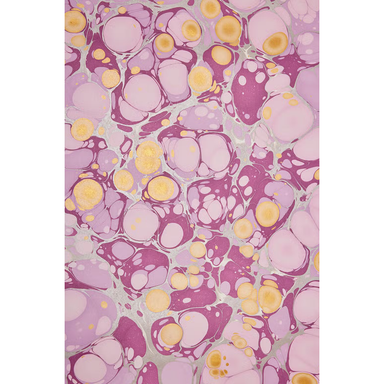 Handmade Indian Cotton Paper with circular patterns in shades of purple - full sheet