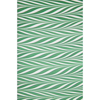 Handmade Indian Cotton Paper- Marbled Candy Stripes green on white full sheet