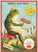 Cavallini & Co. Happy Birthday Frog Puzzle Greeting Card
- Frog with flowers and crown on a mushroom, surrounded by nature elements, with 'Happy Birthday' text 