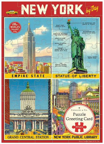 Cavallini & Co. New York City Puzzle Greeting Card — Two Hands Paperie