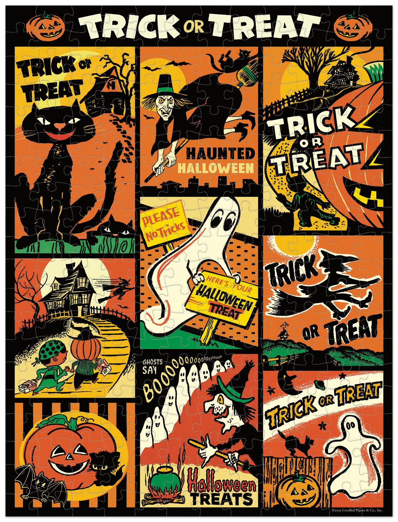 Cavallini & Co. Halloween 240 Piece Mini Puzzle- image showing finished puzzle