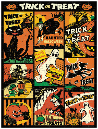Cavallini & Co. Halloween 240 Piece Mini Puzzle- image showing finished puzzle