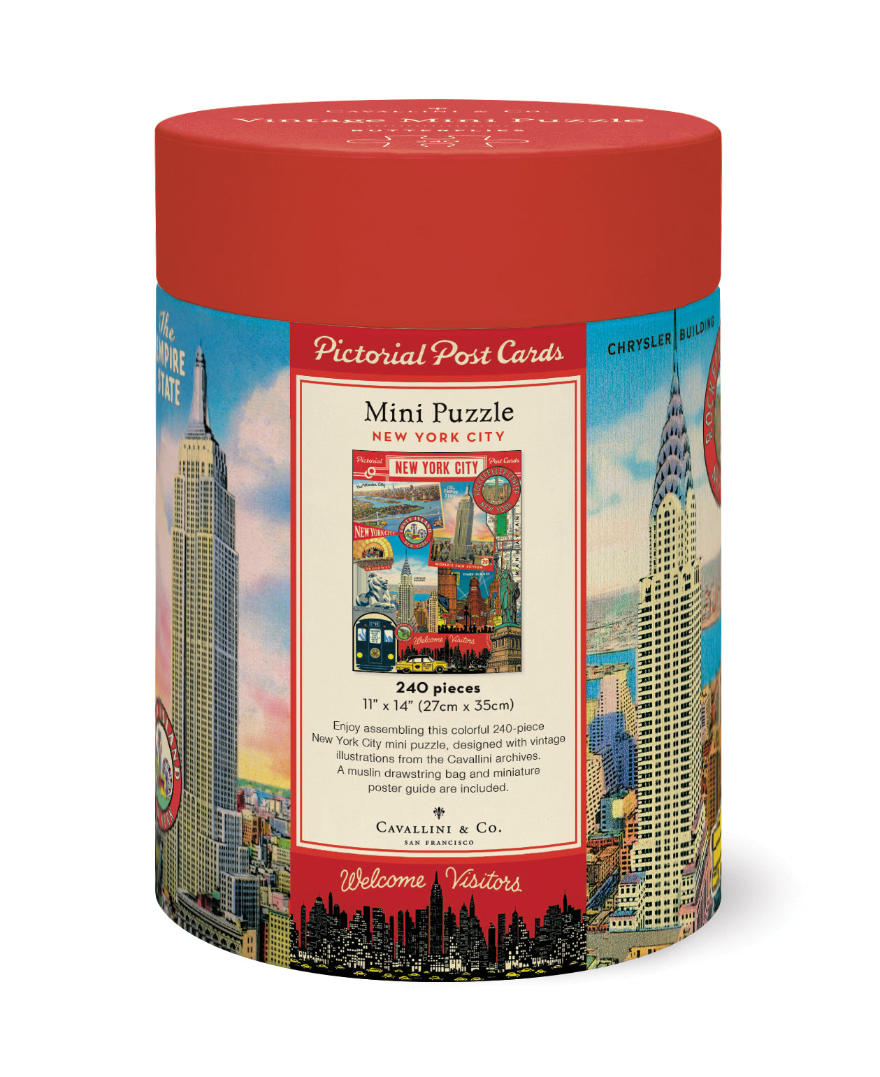 Cavallini & Co. New York City 240 Piece Mini Puzzle back package image